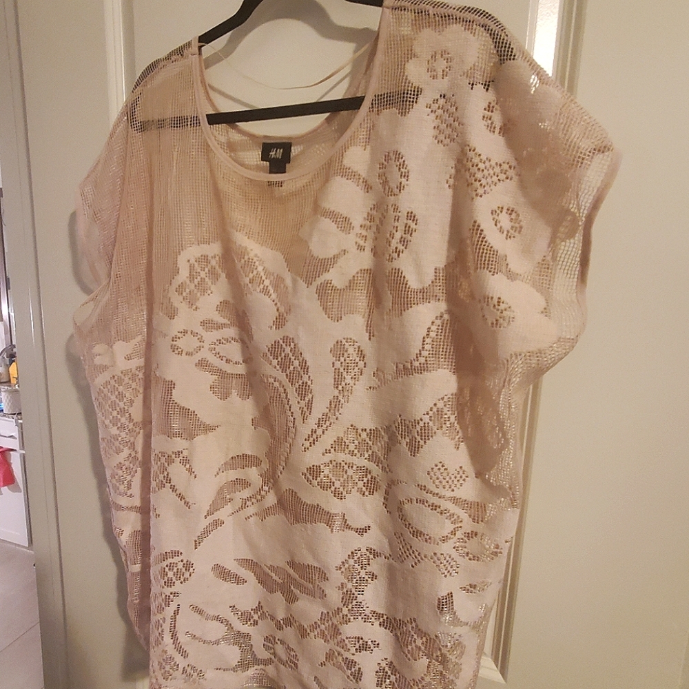 H&M Soft Pink Lace Blouse